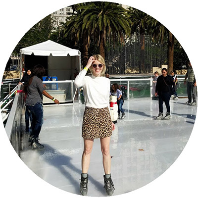 Linda on skates, Los Angeles